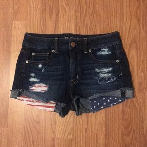 American Eagle American Flag Shorts
